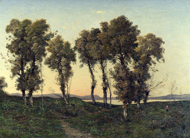 法国画家亨利·约瑟夫·阿皮尼（Henri Joseph Harpignies）–秋天的夜晚 高清下载