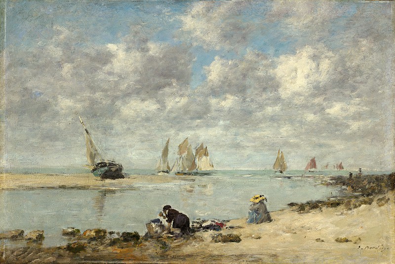 欧仁·布丁 （ Eugene Boudin）-靠近特鲁维尔（ Trouville C.）高清下载