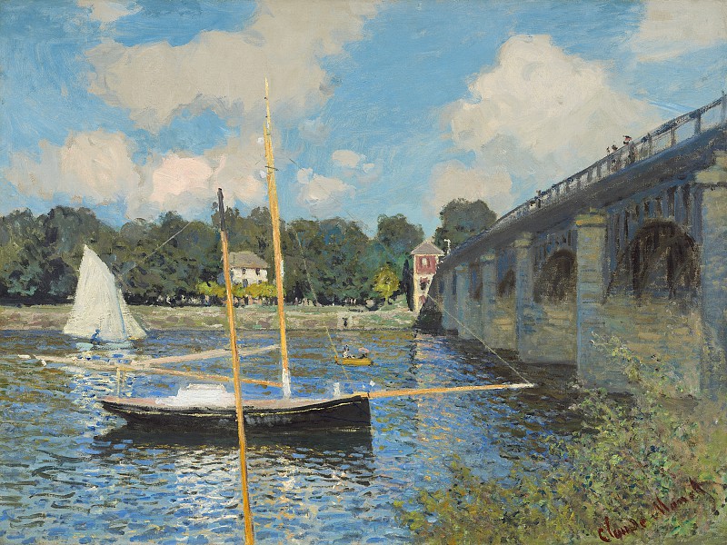 克洛德·莫奈（Claude Monet）-阿根廷1874年的桥梁 高清油画下载