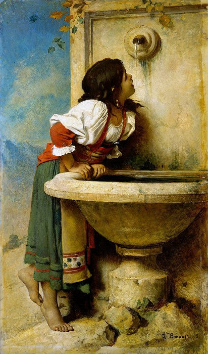  莱昂·博纳（Léon Bonnat）–罗马姑娘 高清油画下载