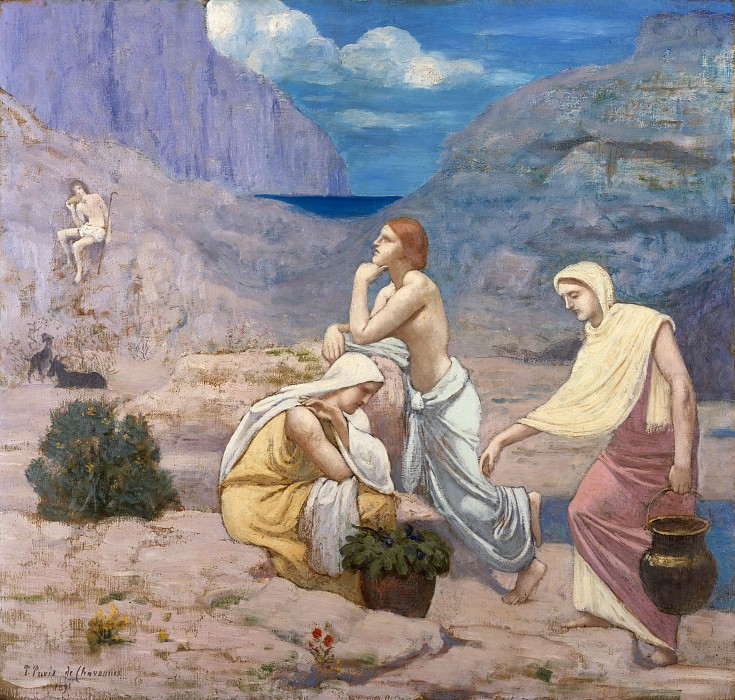 皮埃尔·皮维·德·夏凡纳 Pierre Puvis de Chavannes –牧羊人的歌 油画下载