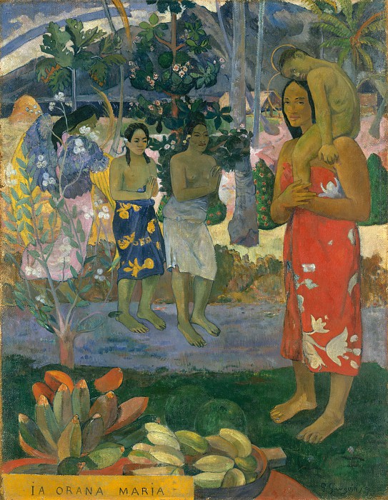 保罗·高更（Paul Gauguin）–伊亚·奥拉娜·玛丽亚（冰雹玛丽）油画高清