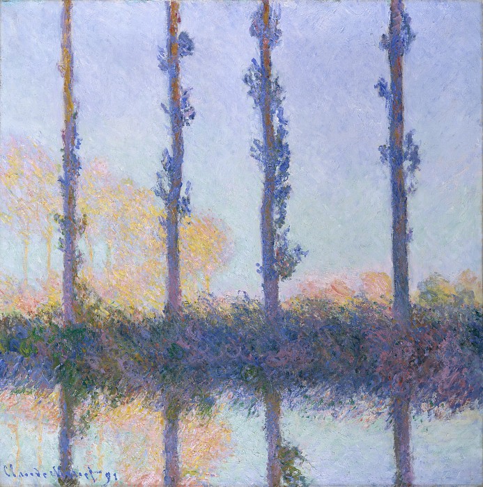 克洛德·莫奈（Claude Monet–四树 油画作品