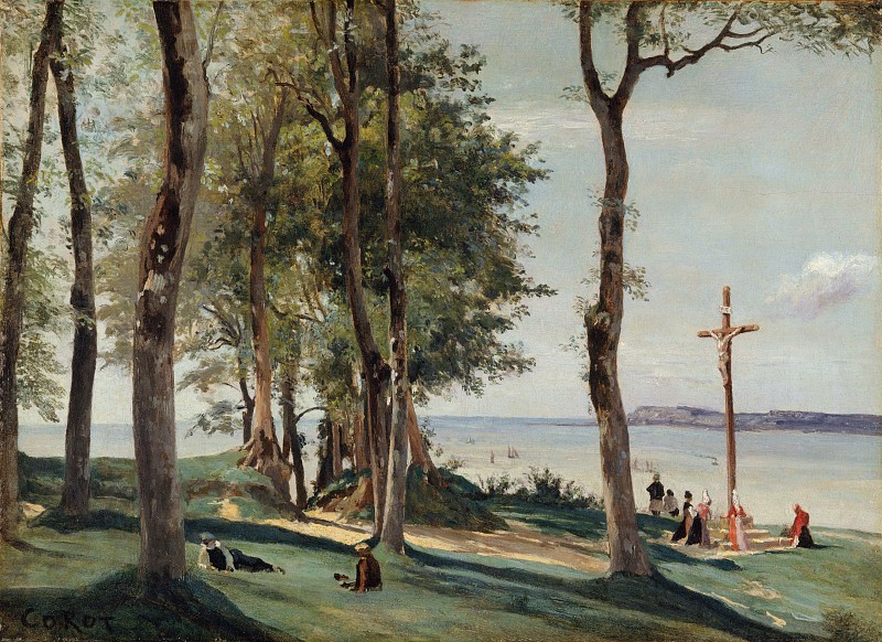 让·巴蒂斯特·卡米尔·柯罗（Jean-Baptiste-Camille Corot）–翁弗勒尔（Honfleur）油画