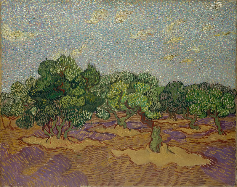 文森特·梵高（Vincent van Gogh）–橄榄树 油画高清下载