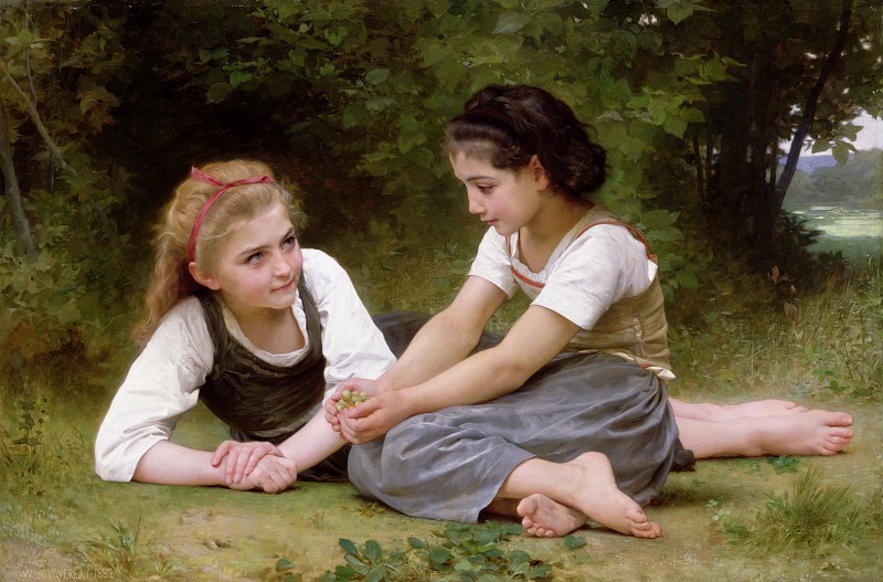 阿道夫·威廉·布格罗（ Adolphe William Bouguereau） –1882年的坚果采集者油画