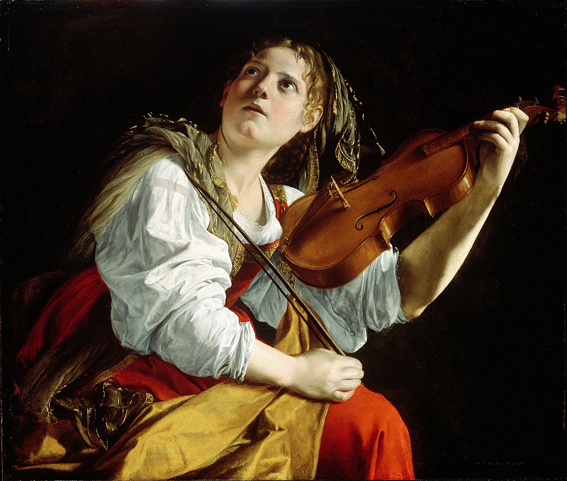 Orazio Gentileschi –小提琴的年轻女子油画