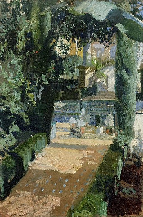 Sorolla i Bastida Joaquin-舞蹈庭院油画