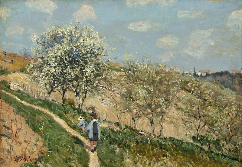 阿尔弗雷德·西斯利–风景（布吉瓦尔春天）油画