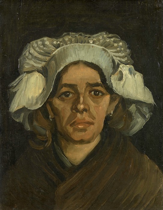 文森特·梵高（Vincent van Gogh） –女人头像，1885年油画