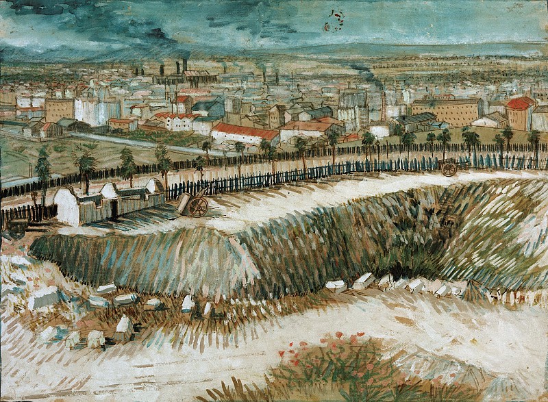 文森特·梵高（Vincent van Gogh） –工业景观–巴黎郊区蒙马特附近，1887年油画