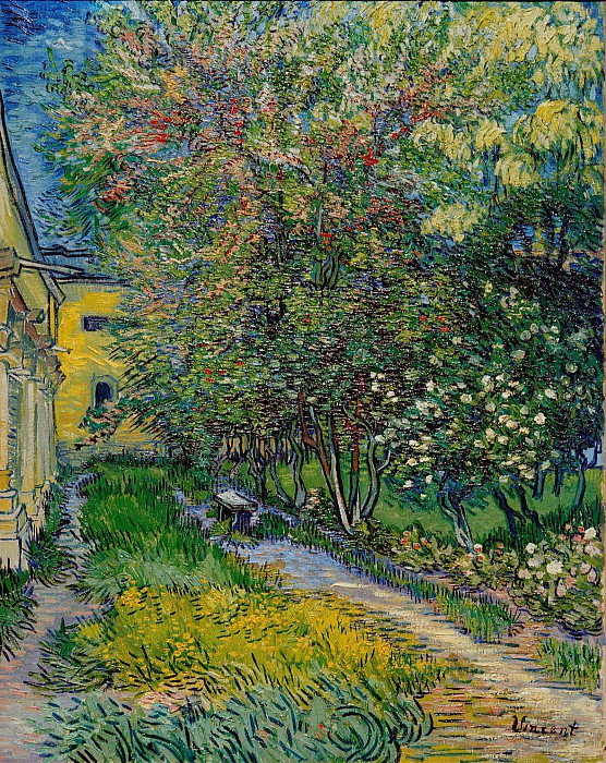 文森特·梵高（Vincent van Gogh） –圣保罗医院花园，1889年油画