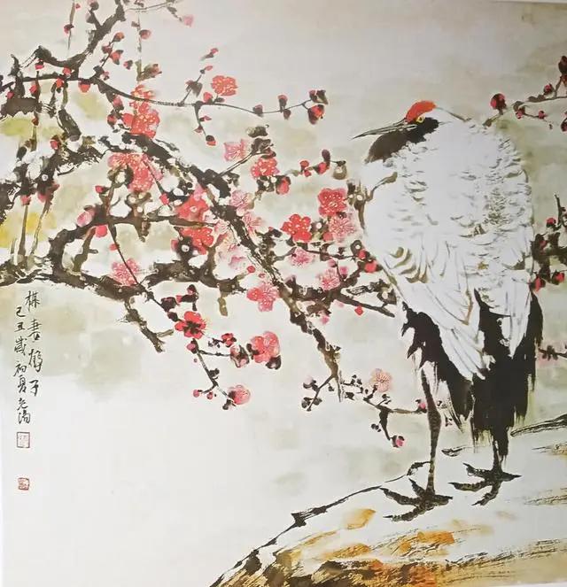 梅妻鹤子的画法步骤，原来国画也不难学