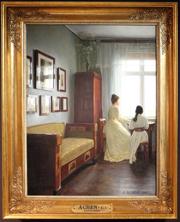 乔治·阿亨（Georg Achen）-室内 _1901油画高清下载