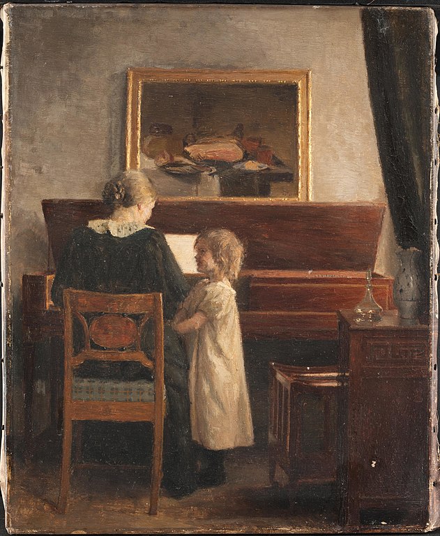 彼得·伊尔斯特（Peter Ilsted）-韦德·克拉维尔（Ved klaveret）油画