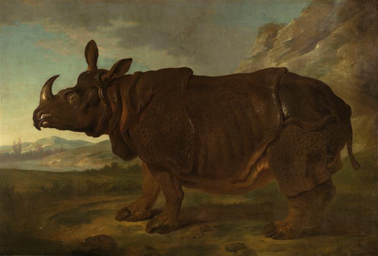 让-巴蒂斯特·欧德瑞（Jean-Baptiste Oudry ）-犀牛克拉拉 油画