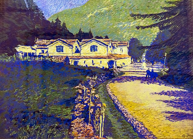 乔治·高丁（Georges Gaudion）-卢肯（Luchon）的热水浴.油画