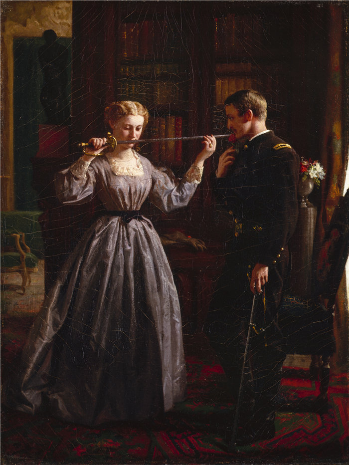 乔治·科克伦·兰布丁 ，George Cochran Lambdin（美国，1830-1896 年）-奉献，1861年油画