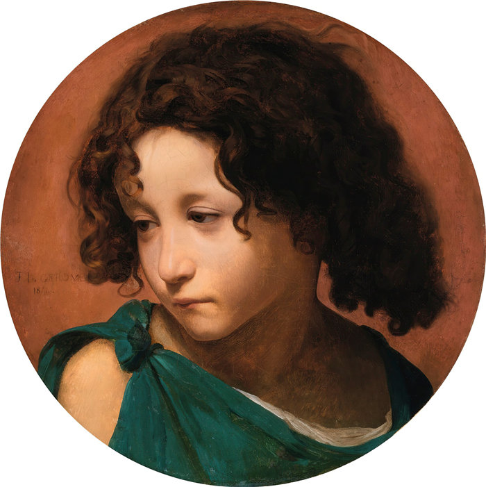 让·莱昂·杰罗姆(Jean-Léon Gérôme，法国) 油画-少年肖像（1844）
