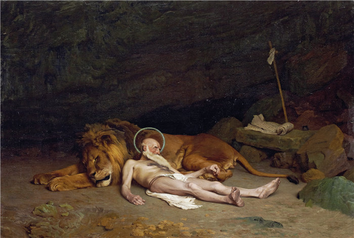 让·莱昂·杰罗姆(Jean-Léon Gérôme，法国) 油画-圣杰罗姆 (1874)