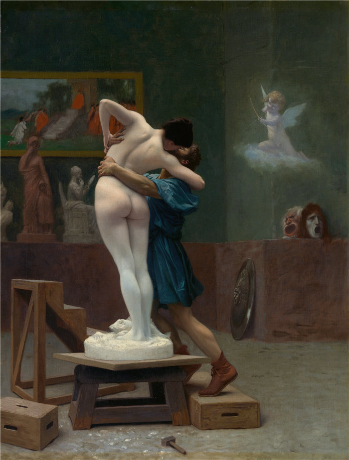 让·莱昂·杰罗姆(Jean-Léon Gérôme，法国) 油画-皮格马利翁和加拉忒亚 (Ca. 1890)