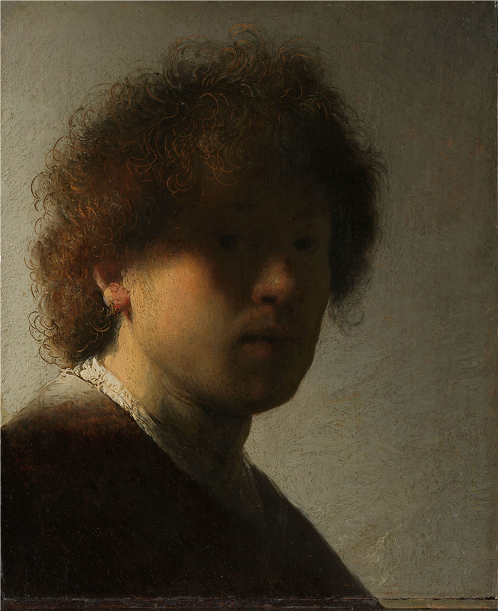 伦勃朗·范·瑞恩  (Rembrandt van Rijn，荷兰 ) 作品 - 自画像，伦勃朗·范·莱恩（约 1628 年）