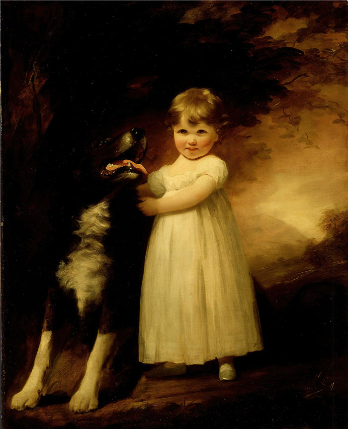 亨利·雷本（Henry Raeburn，苏格兰画家）高清油画作品-《埃莉诺·玛格丽特·吉布森-卡迈克尔 (1802-03)》