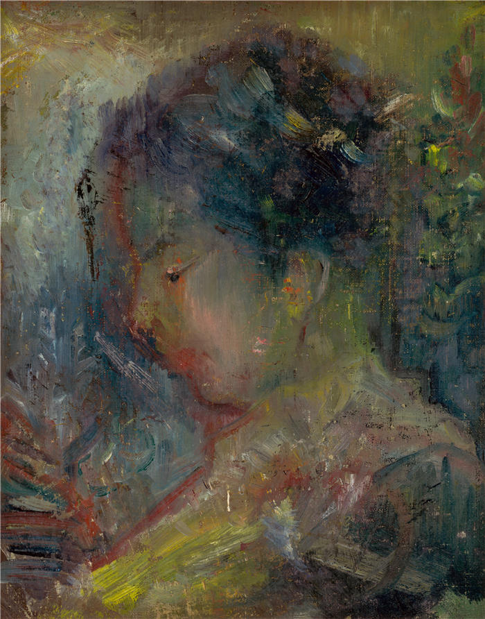 阿诺德·彼得·魏斯-库宾赞（Arnold Peter Weisz-Kubínčan，斯洛伐克画家）高清作品-《简介中的女人头像（1930 年）》