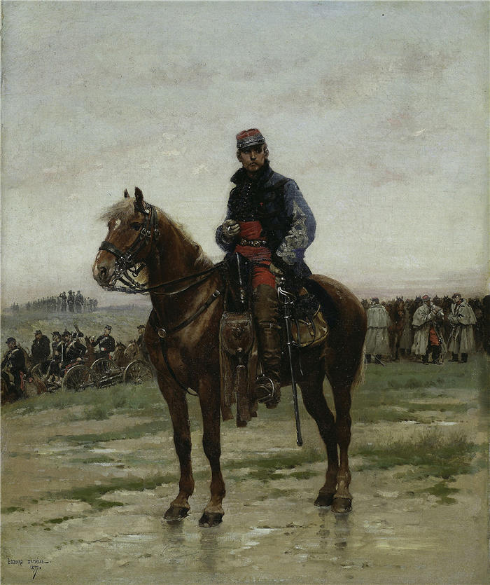 爱德华·德塔耶(Jean-Baptiste Édouard Detaille ,法国画家)高清作品-《骑警（1877）》