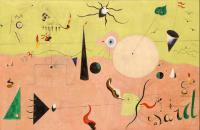 前500幅世界名画（45）-琼·米罗 Joan Miró-《加泰罗尼亚风景（猎人）》