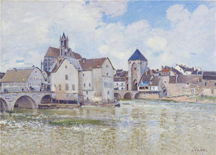 阿尔弗雷德·西斯利（Alfred Sisley，法国画家）高清作品-《勒庞德莫雷 (1888)》