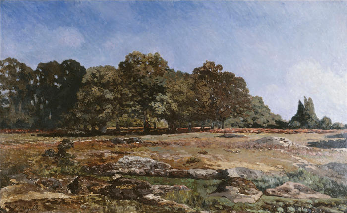 阿尔弗雷德·西斯利（Alfred Sisley，法国画家）高清作品-《枫丹白露森林边缘（1865）》