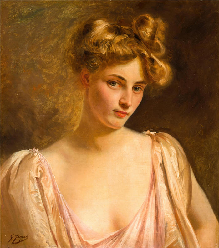 古斯塔夫·让·雅凯（Gustave Jean Jacquet，法国画家）高清作品-《金发美女 (1909)》