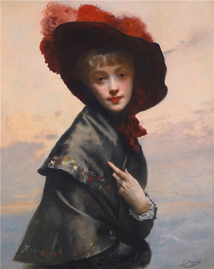 古斯塔夫·让·雅凯（Gustave Jean Jacquet，法国画家）高清作品-《起首夫人》