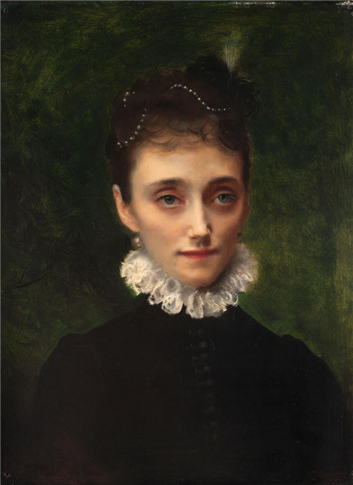 古斯塔夫·让·雅凯（Gustave Jean Jacquet，法国画家）高清作品-《塔莱兰德公爵夫人-佩里戈德（1880）》