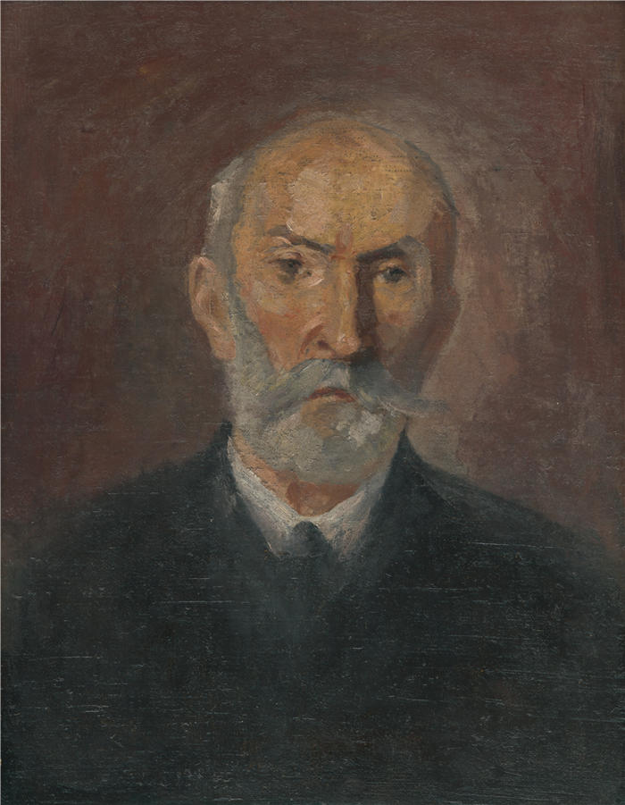 约瑟夫·哈努拉（Jozef Hanula，斯洛伐克画家）高清作品-《一个男人的肖像（1900）》