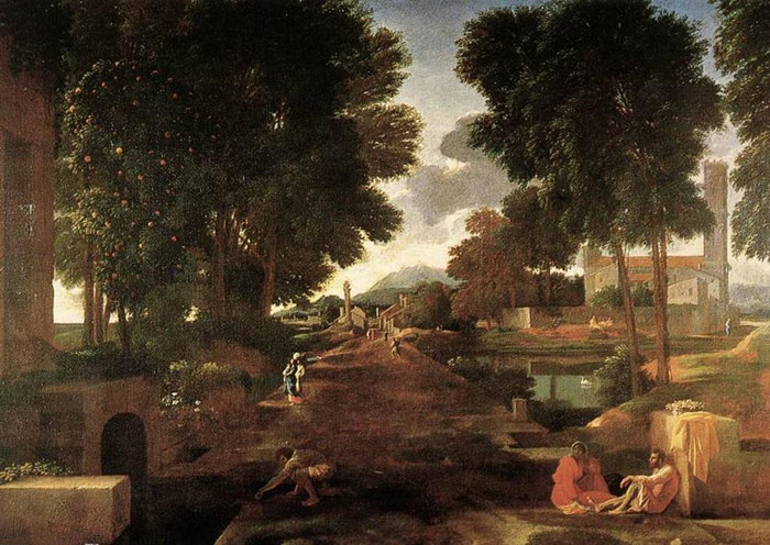 前1000幅世界名画-《一条罗马之路》 Nicolas Poussin - 布面油画 - 78 x 99 cm