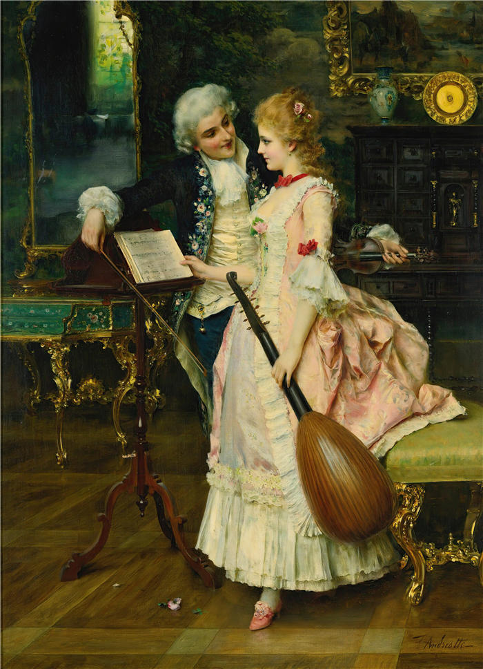 费德里科·安德烈奥蒂(Federico Andreotti，意大利画家)高清作品-《插曲》