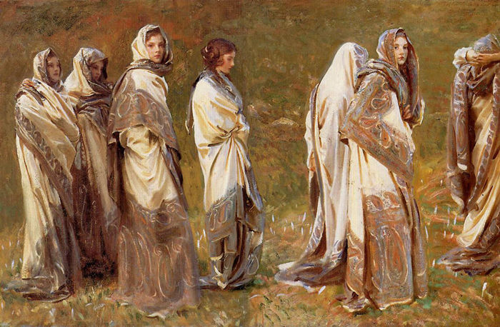 前1000幅世界名画-美国约翰·辛格·沙金(John Singer Sargent)油画-羊绒