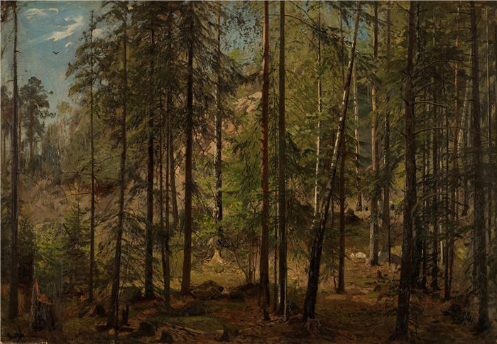 阿玛拉杜斯·尼尔森 （Amaldus Nielsen，挪威画家 ）高清作品-《弗拉·奥斯托恩 (1880)》