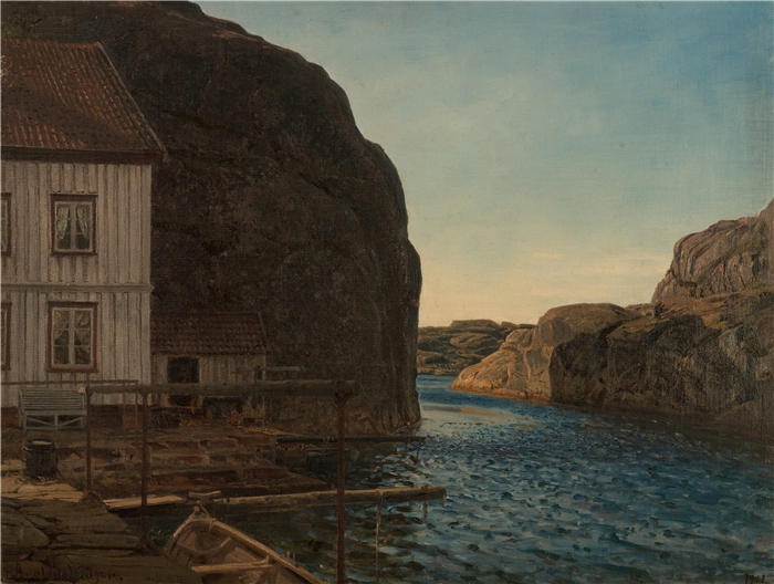阿玛拉杜斯·尼尔森 （Amaldus Nielsen，挪威画家 ）高清作品-《新海勒松奥拉夫松德 (1911)》