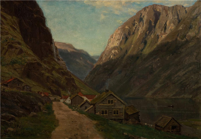 阿玛拉杜斯·尼尔森 （Amaldus Nielsen，挪威画家 ）高清作品-《古德凡根的派对（1865年） 》