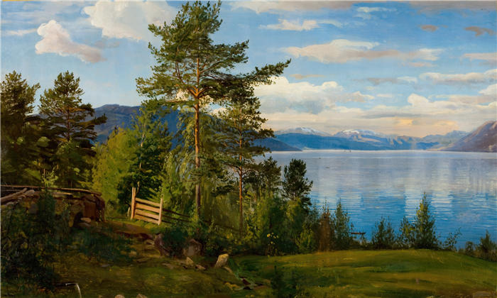 阿玛拉杜斯·尼尔森 （Amaldus Nielsen，挪威画家 ）高清作品-《Fra ateliervinduet i mai, Majorstuveien 8 (1913)》