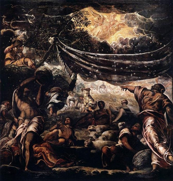 前1000幅世界名画-《玛娜的奇迹》 Tintoretto (Jacopo Comin) - 布面油画 - 550 x 520 cm