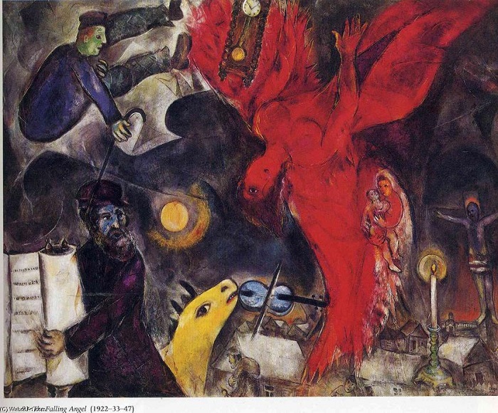 前1000幅世界名画-《坠落天使》 Marc Chagall - 布面油画 - 148 x 189 cm