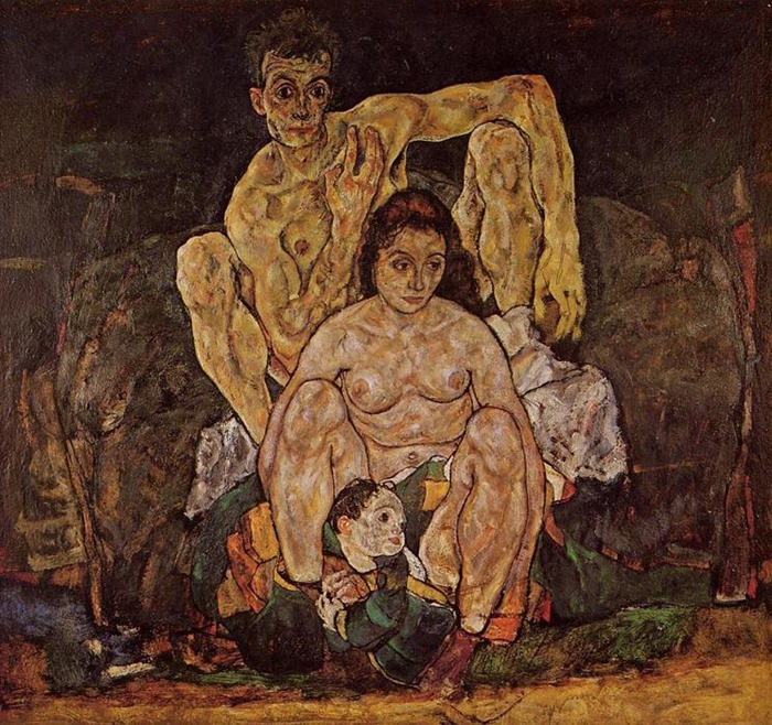 前1000幅世界名画-“家庭” Egon Schiele - 布面油画 - 152 x 162 cm