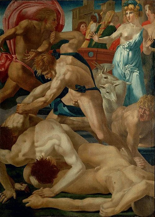前1000幅世界名画-“摩西和叶忒罗的女儿，- (160x117)” Rosso Fiorentino