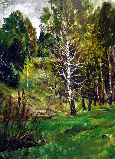 普拉斯托夫油画作品《白桦树》