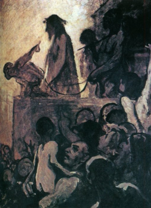 前1000幅世界名画-“Honoré Daumier Nous voulons Barabbas (Ecce Homo) 我们想要 Barabbas (Ecce Homo)” 奥诺雷·杜米埃