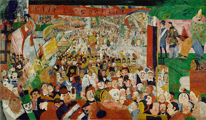 前1000幅世界名画-“基督进入布鲁塞尔” James Ensor - 石油